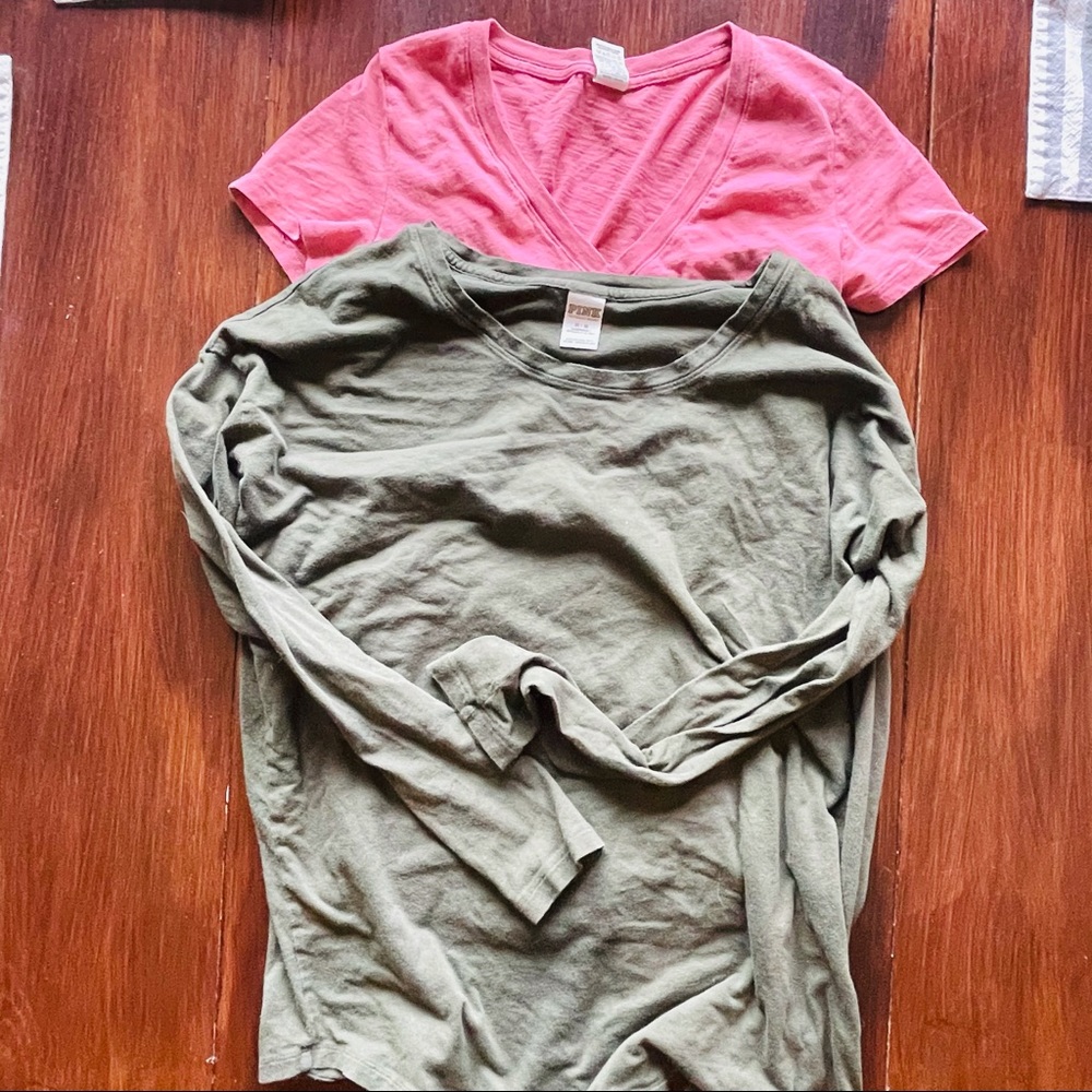 Two PINK VS sleep shirts.